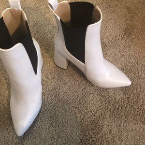 White ankle boots